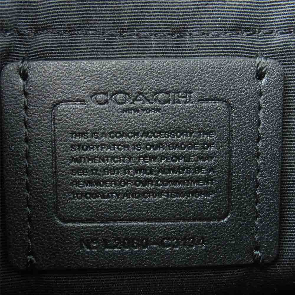 COACH コーチ C3134 トラック スモール フラップ クロスボディ シグネチャー キャンバス ショルダー バッグ ブラック系【中古】
