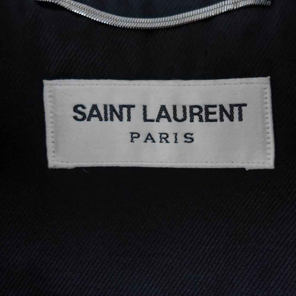 SAINT LAURENT サンローラン エディ期 15AW 国内正規品 397291 Y5KA1 L01 ラムレザー ブラックジップ ダブル ライダース ジャケット ブラック系 44【美品】【中古】