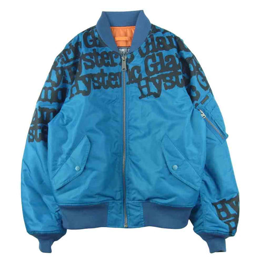 HYSTERIC GLAMOUR ヒステリックグラマー 21AW 02213AB01370 TYPE LOGO タイプ ロゴ MA-1 ジャケット ブルー系 M【美品】【中古】