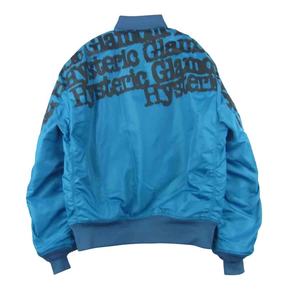 HYSTERIC GLAMOUR ヒステリックグラマー 21AW 02213AB01370 TYPE LOGO タイプ ロゴ MA-1 ジャケット ブルー系 M【美品】【中古】