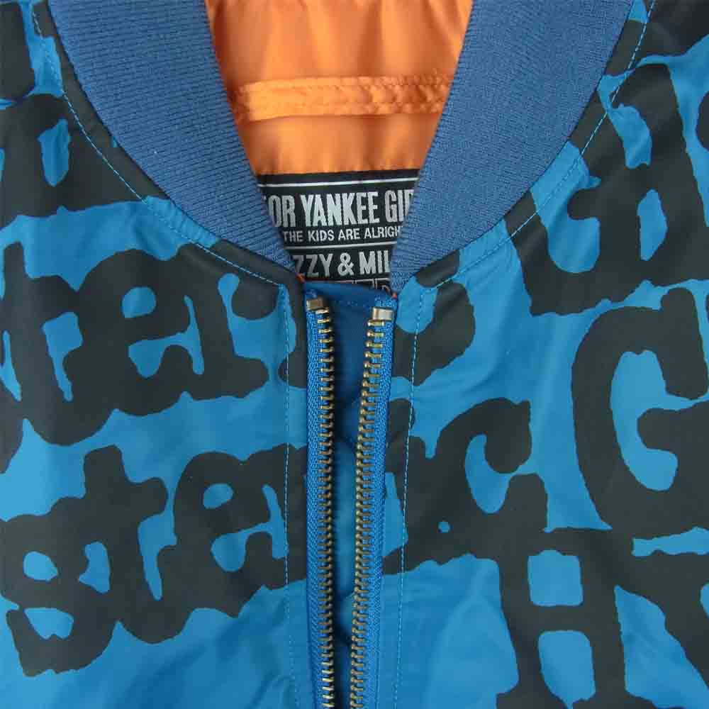 HYSTERIC GLAMOUR ヒステリックグラマー 21AW 02213AB01370 TYPE LOGO タイプ ロゴ MA-1 ジャケット ブルー系 M【美品】【中古】
