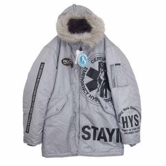 HYSTERIC GLAMOUR ヒステリックグラマー 20AW 02203AC05 HYSTERIC CIRCLE ヒステリック サークル N-3B コート グレー系 M【美品】【中古】