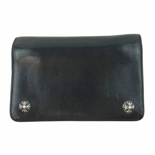 CHROME HEARTS クロムハーツ（原本無） 2ZIP WALLET クロスボール ボタン 2ジップ ウォレット 財布 ブラック系【中古】