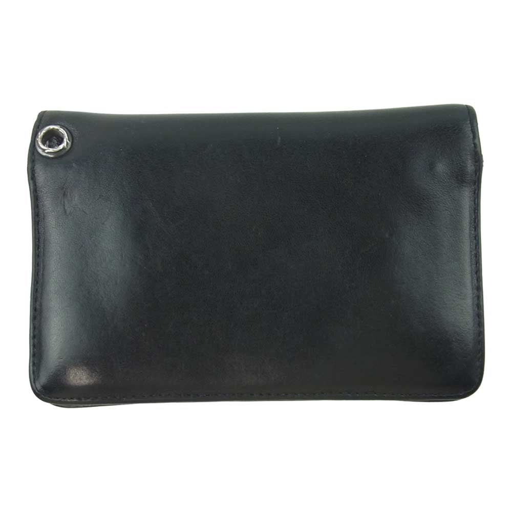 CHROME HEARTS クロムハーツ（原本無） 2ZIP WALLET クロスボール ボタン 2ジップ ウォレット 財布 ブラック系【中古】
