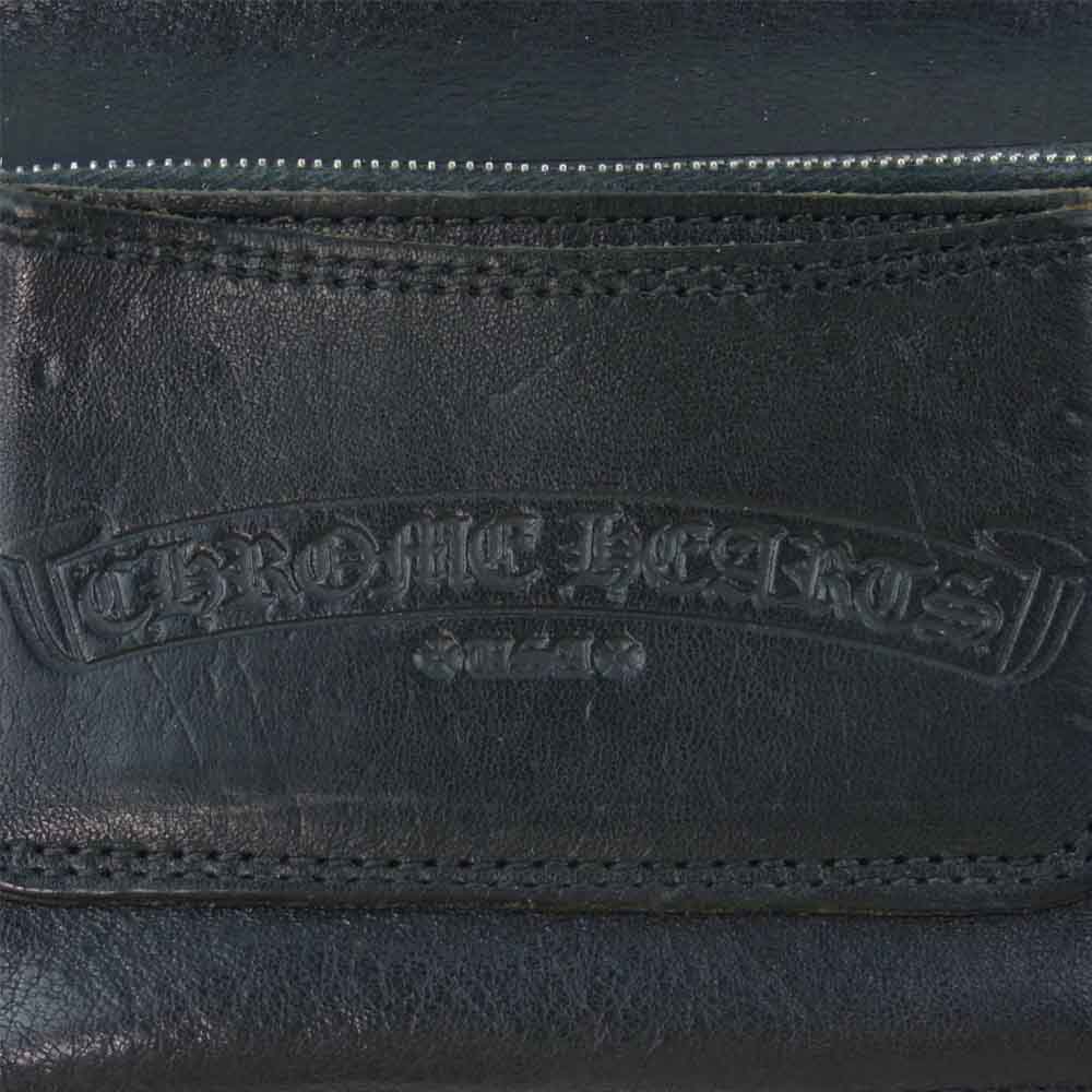 CHROME HEARTS クロムハーツ（原本無） 2ZIP WALLET クロスボール ボタン 2ジップ ウォレット 財布 ブラック系【中古】
