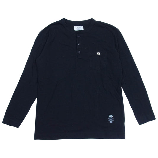 CRIMIE クライミー C1K1-CS02 CS TSURIAMI HENRLY NECK T-SHIRT 吊り編み ヘンリーネック 長袖 Tシャツ ブラック系 M【中古】