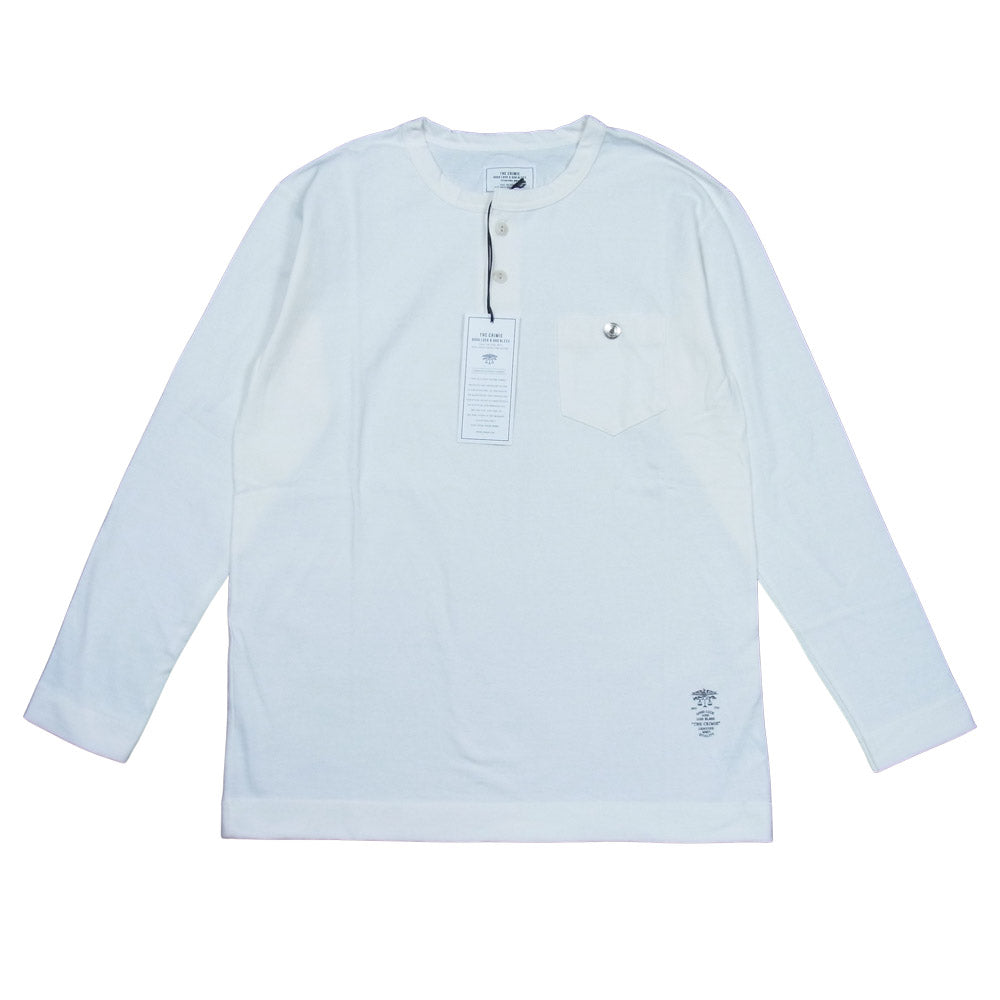 CRIMIE クライミー C1K1-CS02 CS TSURIAMI HENRLY NECK T-SHIRT 吊り編み ヘンリーネック 長袖 Tシャツ ホワイト系 M【新古品】【未使用】【中古】