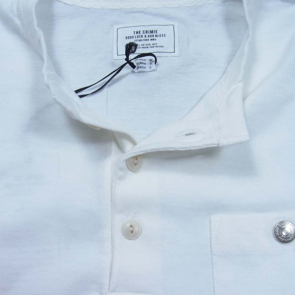 CRIMIE クライミー C1K1-CS02 CS TSURIAMI HENRLY NECK T-SHIRT 吊り編み ヘンリーネック 長袖 Tシャツ ホワイト系 M【新古品】【未使用】【中古】