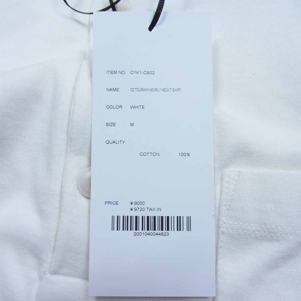 CRIMIE クライミー C1K1-CS02 CS TSURIAMI HENRLY NECK T-SHIRT 吊り編み ヘンリーネック 長袖 Tシャツ ホワイト系 M【新古品】【未使用】【中古】