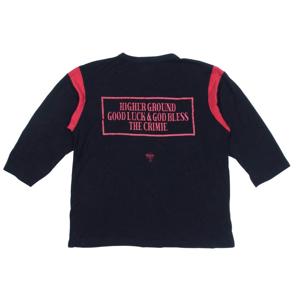 CRIMIE クライミー バックプリント 七分 Tシャツ 袖切替 ブラック系 L【中古】