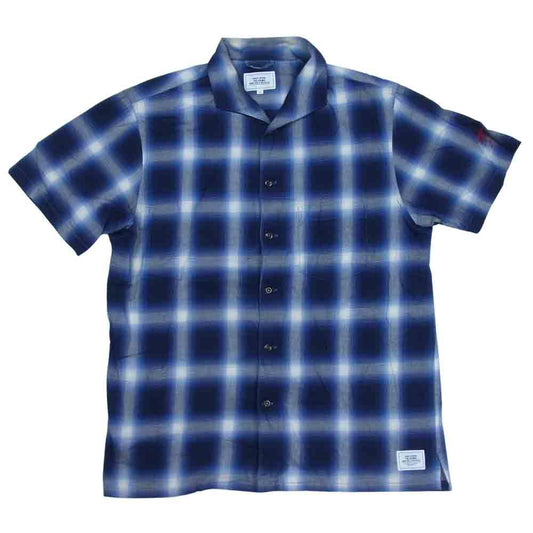 CRIMIE クライミー バックプリント チェック 半袖 シャツ ブルー系 M【中古】