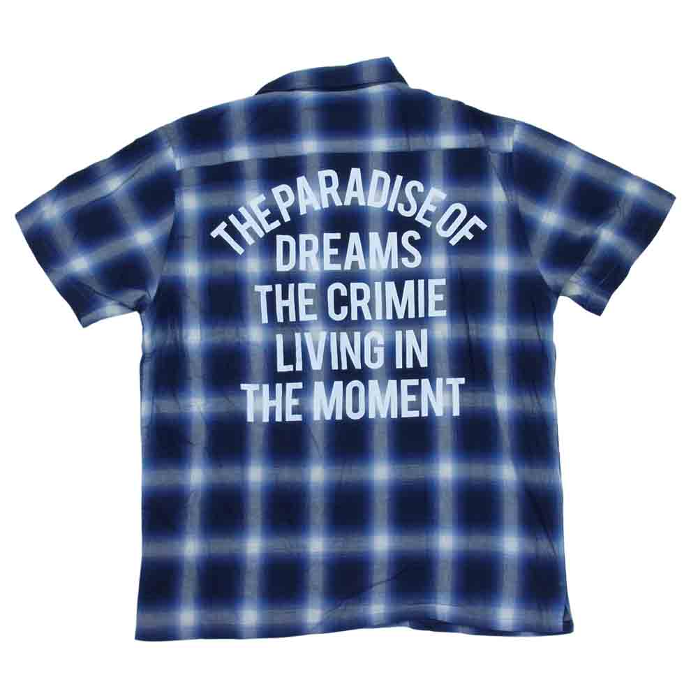 CRIMIE クライミー バックプリント チェック 半袖 シャツ ブルー系 M【中古】