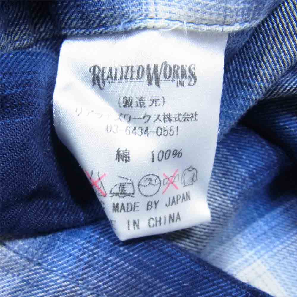 CRIMIE クライミー バックプリント チェック 半袖 シャツ ブルー系 M【中古】