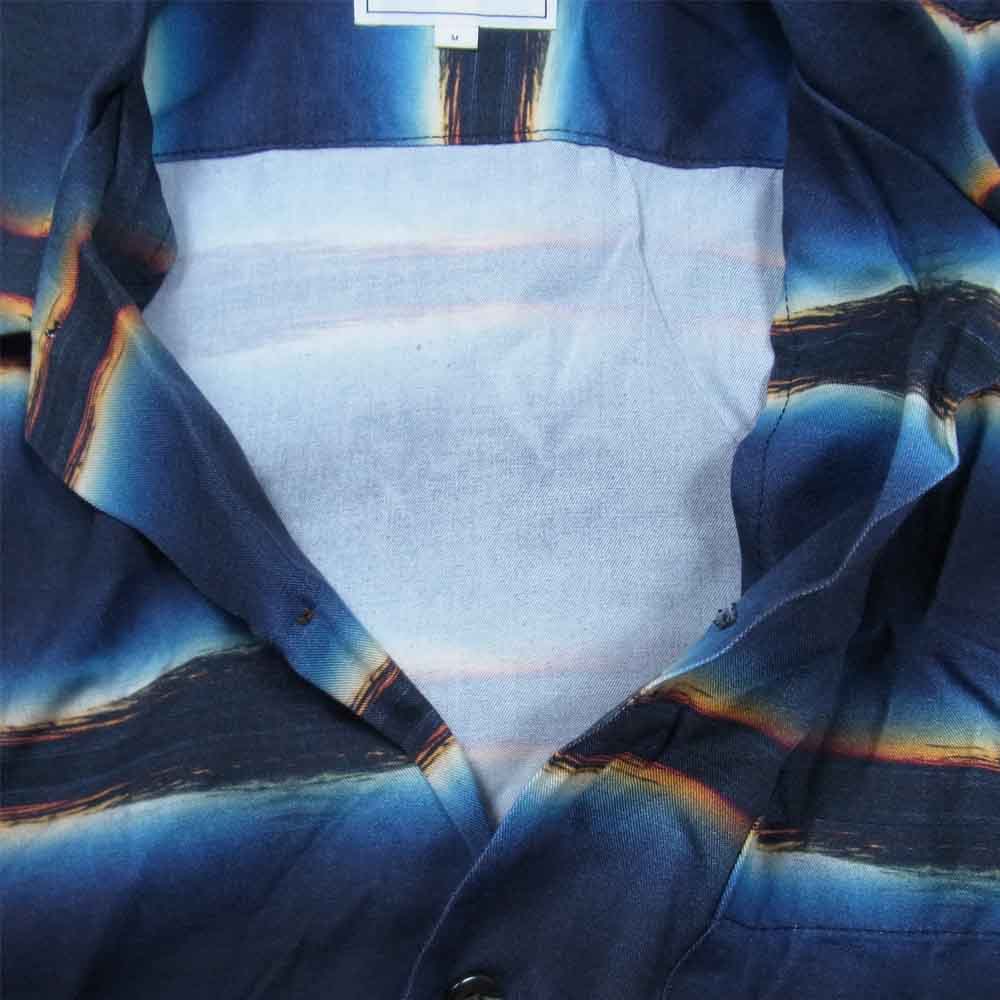 CRIMIE クライミー サンセット 総柄 オープンカラー 開襟 半袖 シャツ ダークネイビー系 M【中古】