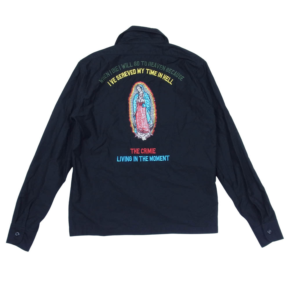 CRIMIE クライミー C1H5-SH05 JOE MILITARY GUADALUPE NEEDLEWORK SHIRT ジョー ミリタリー グアダルーペ ニードルワーク シャツ ブラック系 S【中古】