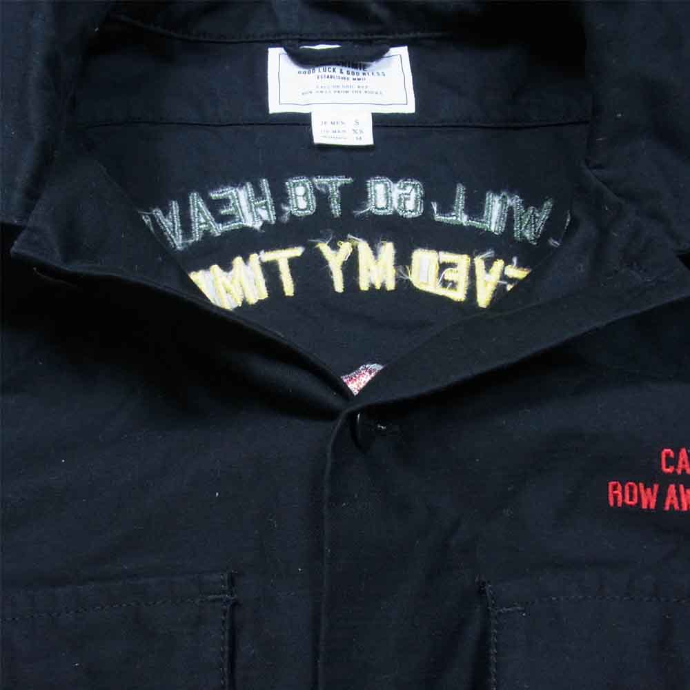 CRIMIE クライミー C1H5-SH05 JOE MILITARY GUADALUPE NEEDLEWORK SHIRT ジョー ミリタリー グアダルーペ ニードルワーク シャツ ブラック系 S【中古】