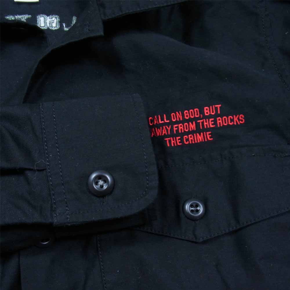 CRIMIE クライミー C1H5-SH05 JOE MILITARY GUADALUPE NEEDLEWORK SHIRT ジョー ミリタリー グアダルーペ ニードルワーク シャツ ブラック系 S【中古】
