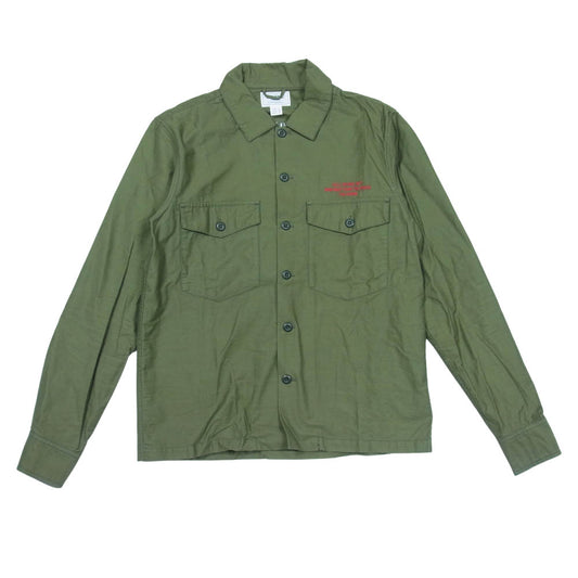 CRIMIE クライミー C1H5-SH05 JOE MILITARY GUADALUPE NEEDLEWORK SHIRT ジョー ミリタリー グアダルーペ ニードルワーク シャツ オリーブ系 S【中古】
