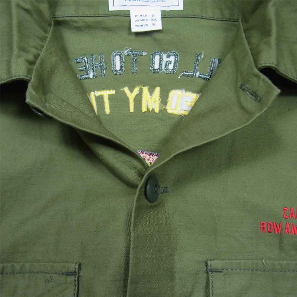 CRIMIE クライミー C1H5-SH05 JOE MILITARY GUADALUPE NEEDLEWORK SHIRT ジョー ミリタリー グアダルーペ ニードルワーク シャツ オリーブ系 S【中古】
