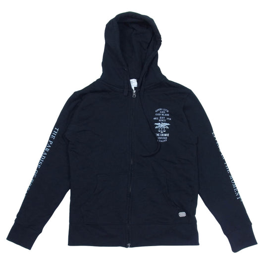 CRIMIE クライミー C1H5-SW06 EAGLE LOGO HOODED ZIP PARKA イーグル ロゴ フーデッド ジップ パーカー ブラック系 S【中古】