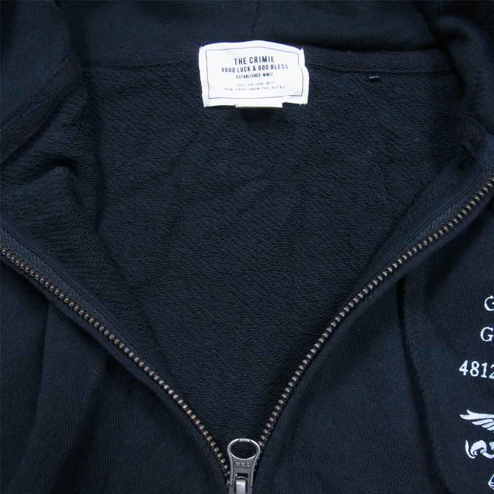 CRIMIE クライミー C1H5-SW06 EAGLE LOGO HOODED ZIP PARKA イーグル ロゴ フーデッド ジップ パーカー ブラック系 S【中古】
