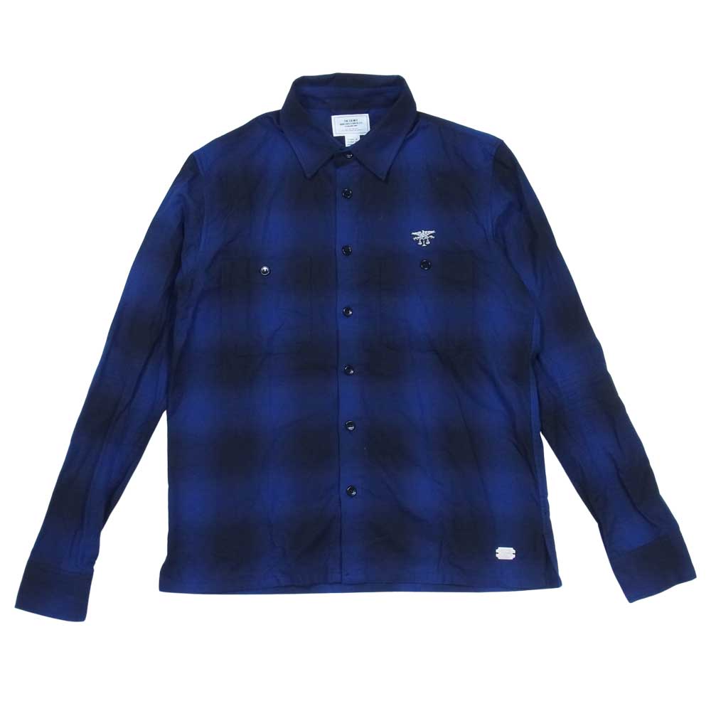 CRIMIE クライミー C1H5-SH06 CHECK WORK SHIRT オンブレ チェック ワーク シャツ ネイビー系 S【中古】