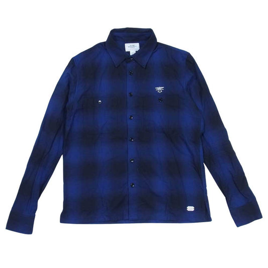 CRIMIE クライミー C1H5-SH06 CHECK WORK SHIRT オンブレ チェック ワーク シャツ ネイビー系 S【中古】