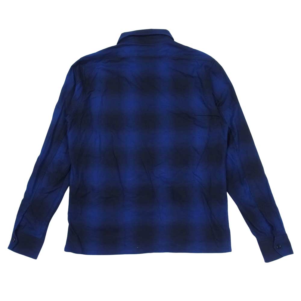 CRIMIE クライミー C1H5-SH06 CHECK WORK SHIRT オンブレ チェック ワーク シャツ ネイビー系 S【中古】