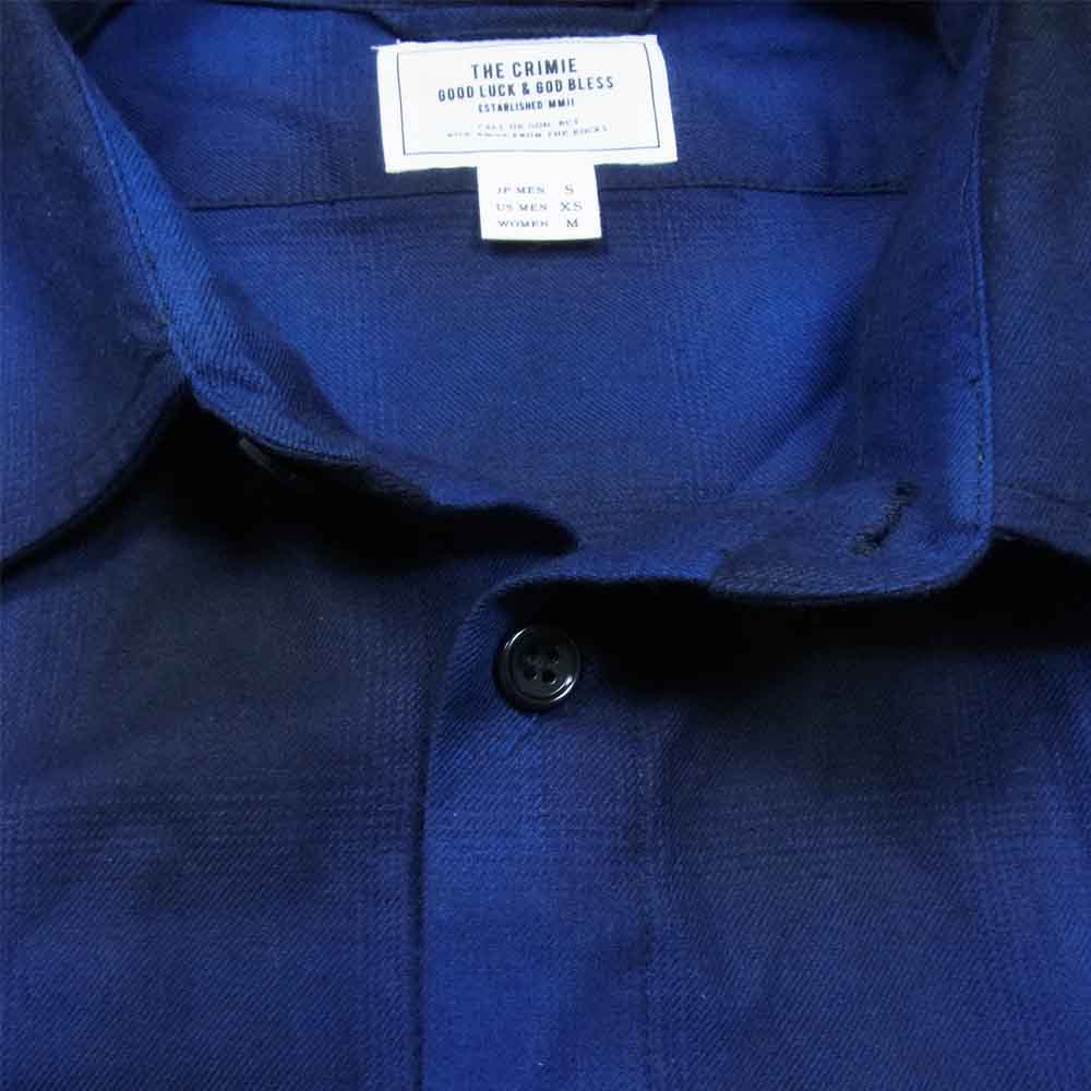CRIMIE クライミー C1H5-SH06 CHECK WORK SHIRT オンブレ チェック ワーク シャツ ネイビー系 S【中古】