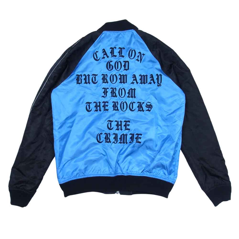 CRIMIE クライミー リバーシブル 鳥 刺繍 スカジャン ブルゾン 黒×水色