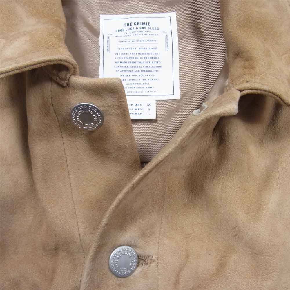 CRIMIE クライミー C1K1-JK11 SUEDE LEATHER JACKET スエード レザー シャツ ジャケット ベージュ系 M【中古】