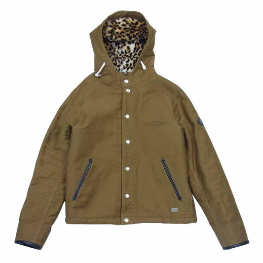 CRIMIE クライミー C1H5-JK18 MILITARY HOODED BOA PARKA ミリタリー フーデッド レオパード ボア パーカ カーキブラウン系 S【中古】