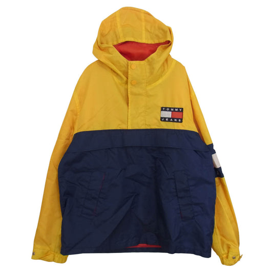 TOMMY HILFIGER トミーヒルフィガー TOMMY JEANS トミージーンズ アノラック ナイロン プルオーバー パーカ  イエロー系 XL【中古】