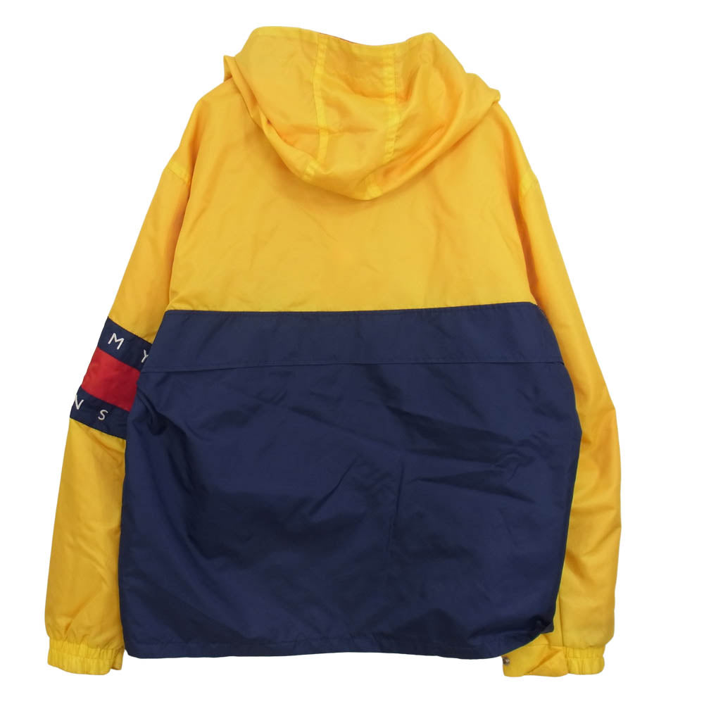 TOMMY HILFIGER トミーヒルフィガー TOMMY JEANS トミージーンズ アノラック ナイロン プルオーバー パーカ  イエロー系 XL【中古】
