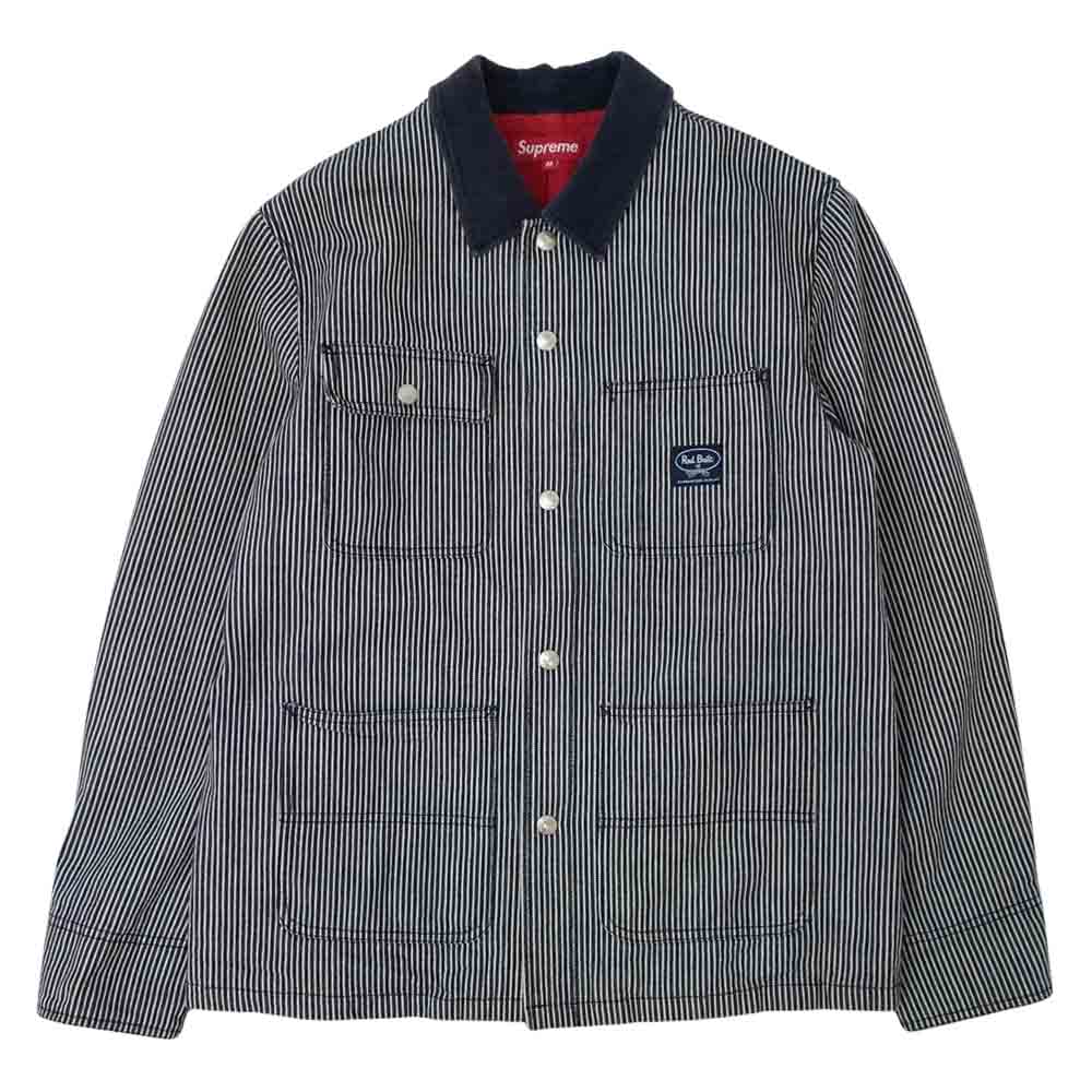 Supreme シュプリーム 08AW Chore Jacket Red Built ワークジャケット ダークネイビー系 ホワイト系 ストライプ M【中古】