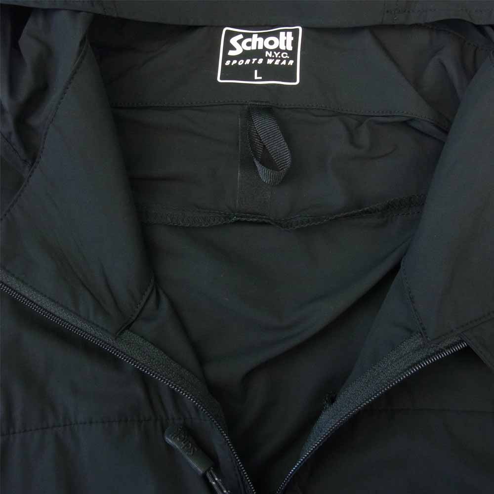 schott ショット 3192029 SPORTS WEARスポーツウェア N.Y.C. DRY SHELTER PACKABLE JACKET パッカブル ジャケット ブラック系 L【美品】【中古】