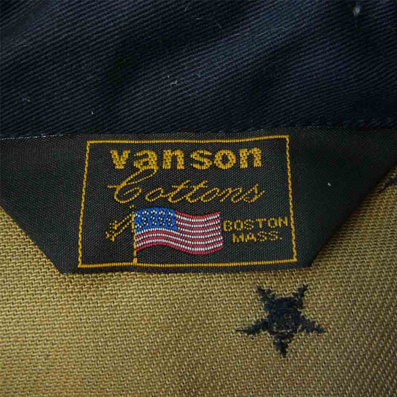 VANSON バンソン コットン シャツ ジップアップ ジャケット 星柄 ブルー インディゴブルー系 XL【中古】