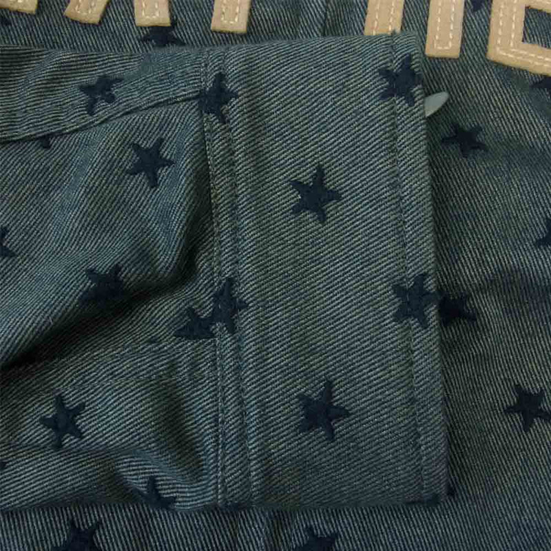VANSON バンソン コットン シャツ ジップアップ ジャケット 星柄 ブルー インディゴブルー系 XL【中古】