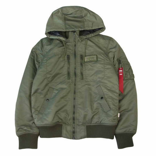 ALPHA アルファ TA1396 HOODED RIB JACKET フーデッド リブ ジャケット カーキ系 L【中古】