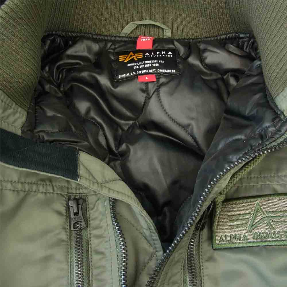 ALPHA アルファ TA1396 HOODED RIB JACKET フーデッド リブ ジャケット カーキ系 L【中古】
