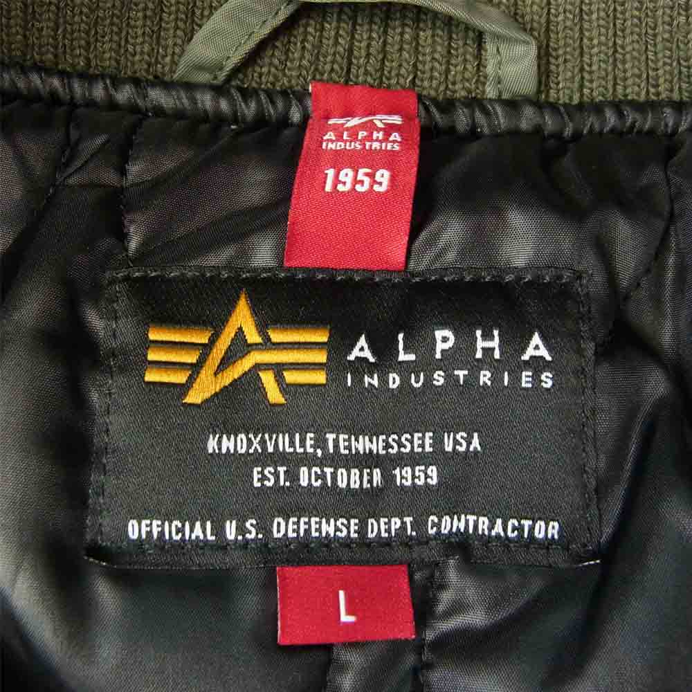 ALPHA アルファ TA1396 HOODED RIB JACKET フーデッド リブ ジャケット カーキ系 L【中古】