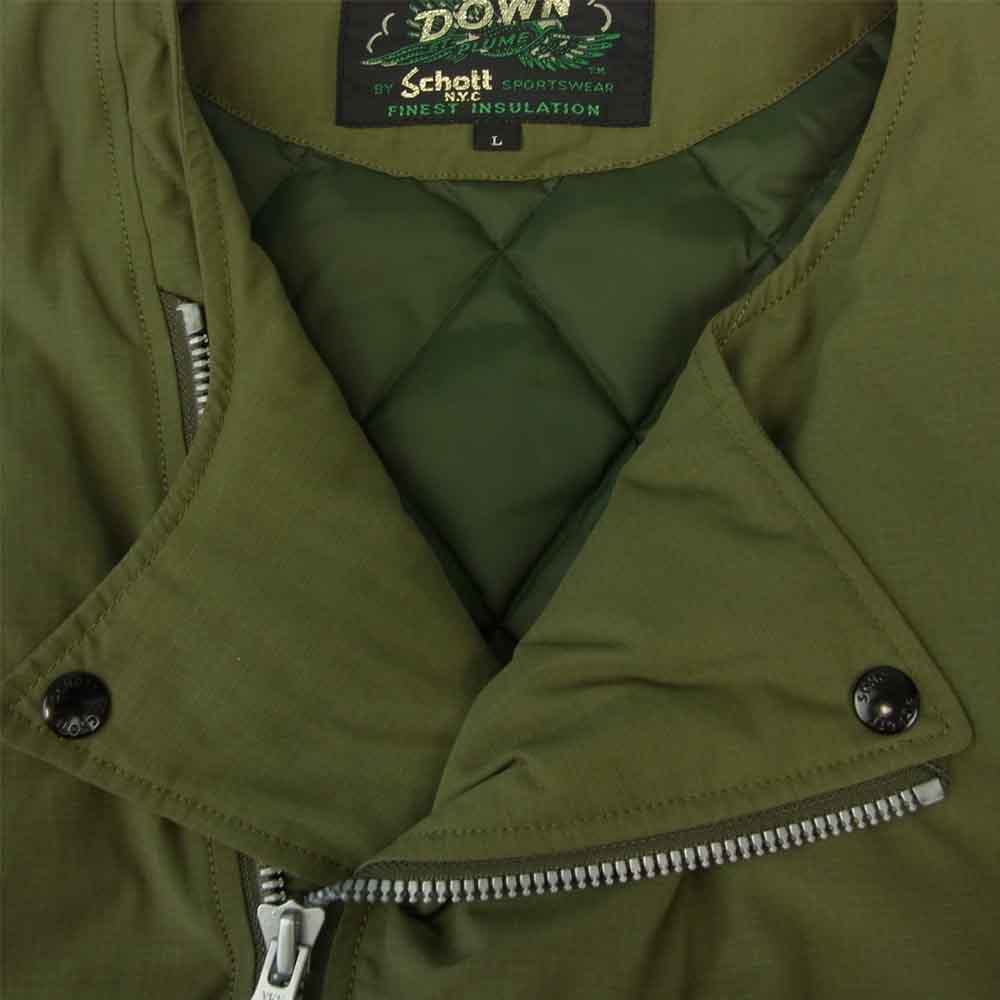 schott ショット 3112051 MILITARY DOWN VEST ミリタリー ダウン ベスト カーキ系 L【中古】