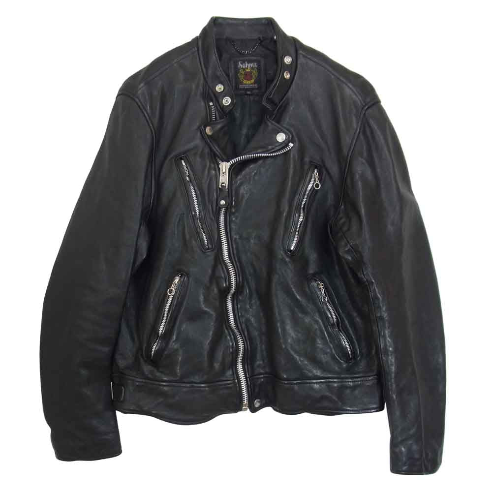 schott ショット 3181067 DOUBLE BREST RIDERS JACKET ダブル ブレスト ライダース ジャケット ブラック系 M【中古】