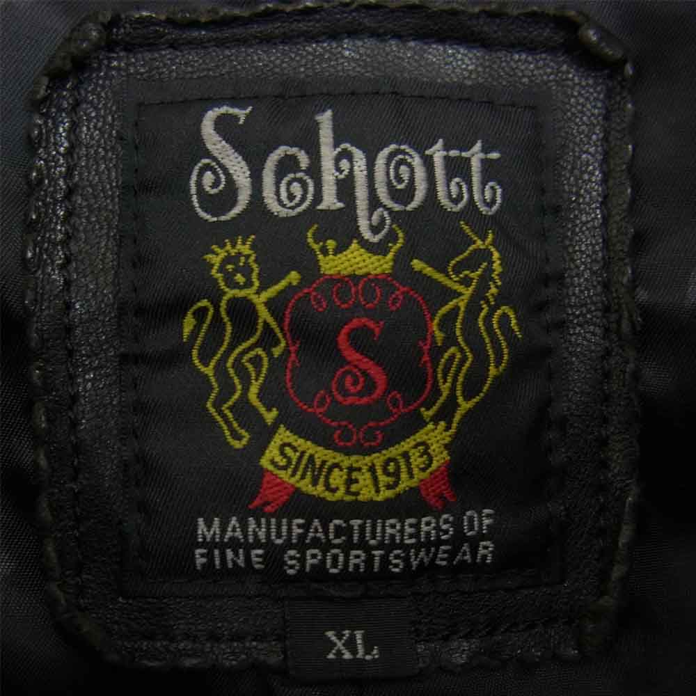 schott ショット 3181067 DOUBLE BREST RIDERS JACKET ダブル ブレスト ライダース ジャケット ブラック系 M【中古】