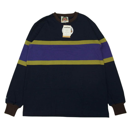 Barbarian バーバリアン Crew Neck Long Sleeves 長袖 ラガー クルーネック ネイビー ネイビー系 M【新古品】【未使用】【中古】