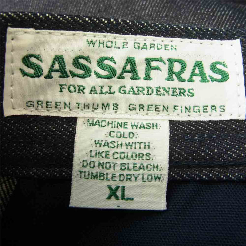 SASAFRAS ササフラス SF-191549 Green Thumb Pants 14oz Denim グリーン サム デニム パンツ インディゴブルー系 XL【新古品】【未使用】【中古】