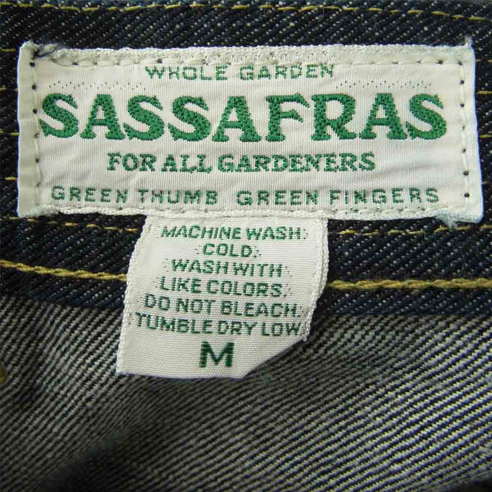 SASAFRAS ササフラス SF-211840 FALL Leaf Gardener Pants 13.5oz denim フォール リーフ ガーデナー デニム パンツ インディゴブルー系 M【新古品】【未使用】【中古】