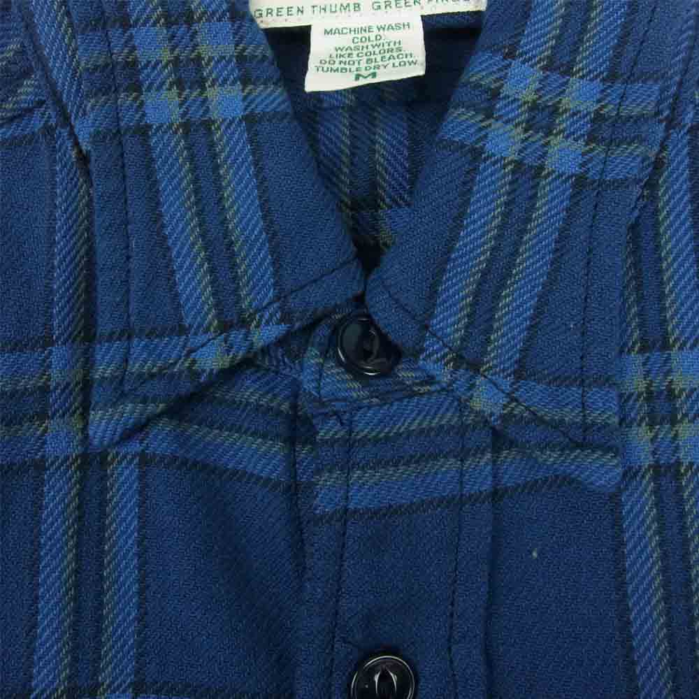 SASAFRAS ササフラス SF-201719 Feel Sun Harf Cotton Flannel フィール サン ハーフ コットン フランネル チェック シャツ ブルー インディゴブルー系 M【新古品】【未使用】【中古】
