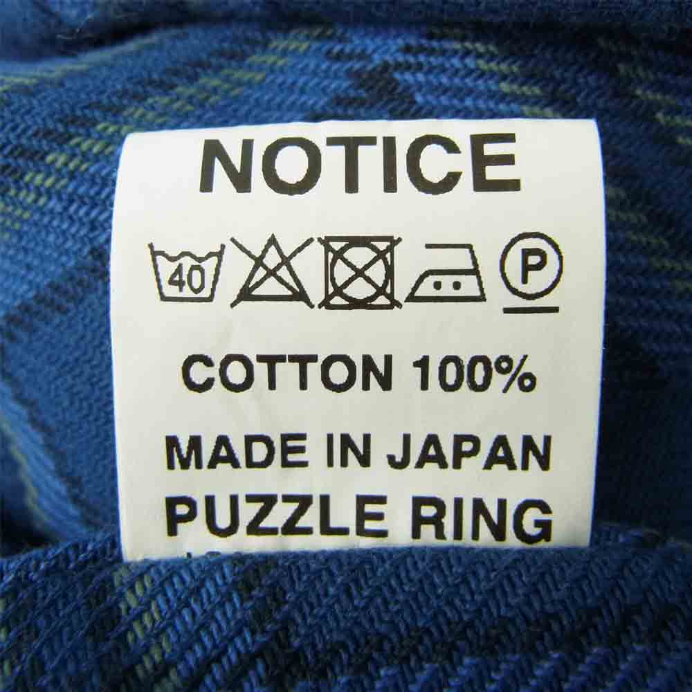 SASAFRAS ササフラス SF-201719 Feel Sun Harf Cotton Flannel フィール サン ハーフ コットン フランネル チェック シャツ ブルー インディゴブルー系 M【新古品】【未使用】【中古】