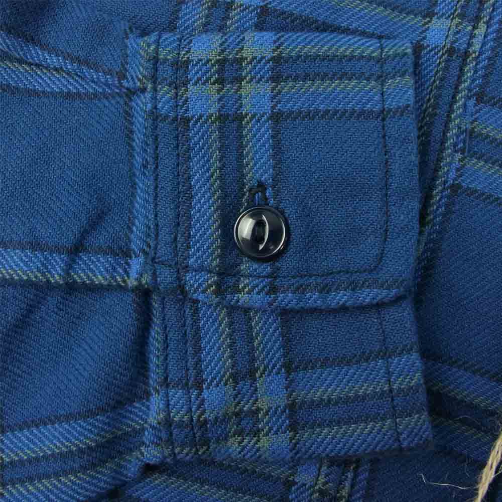 SASAFRAS ササフラス SF-201719 Feel Sun Harf Cotton Flannel フィール サン ハーフ コットン フランネル チェック シャツ ブルー インディゴブルー系 M【新古品】【未使用】【中古】